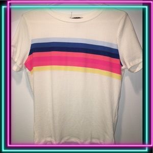 Forever 21 rainbow striped tee